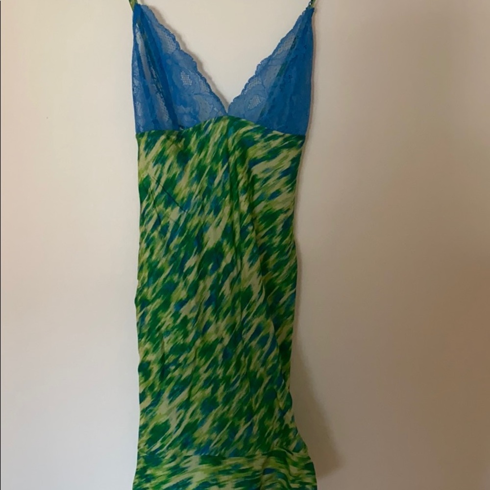 Green slip with Blue lace